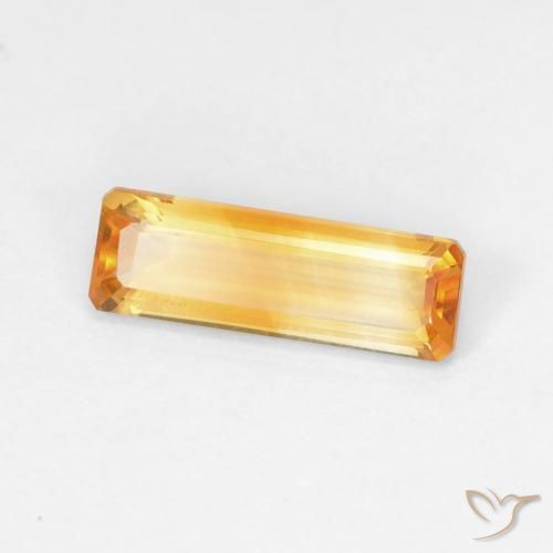 Citrine Orange doré profond naturelle Octogone / coupe Émeraude, 1.32 ct, VVS-VS