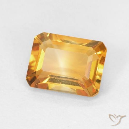 Citrine Doré-orange foncé naturelle Octogone / coupe Émeraude, 1.40 ct, VVS