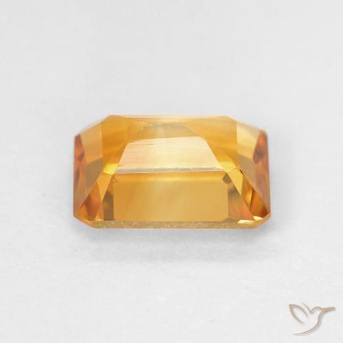 Citrine Doré-orange foncé naturelle Octogone / coupe Émeraude, 1.40 ct, VVS