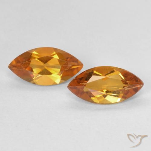 1.00ctw Naturel Orange brun Citrine, Marquise, VVS-VS