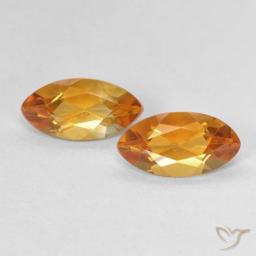 1.04ctw Naturel Orange moyen Citrine, Marquise, VVS