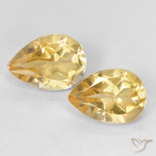 1.41ctw Naturel Or Citrine, En forme de poire, VVS