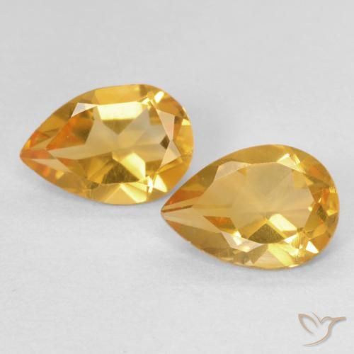 1.14ctw Naturel Orange-or Citrine, En forme de poire, VVS