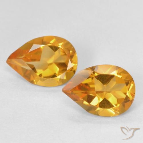 1.21ctw Naturel Orange moyen Citrine, En forme de poire, VVS