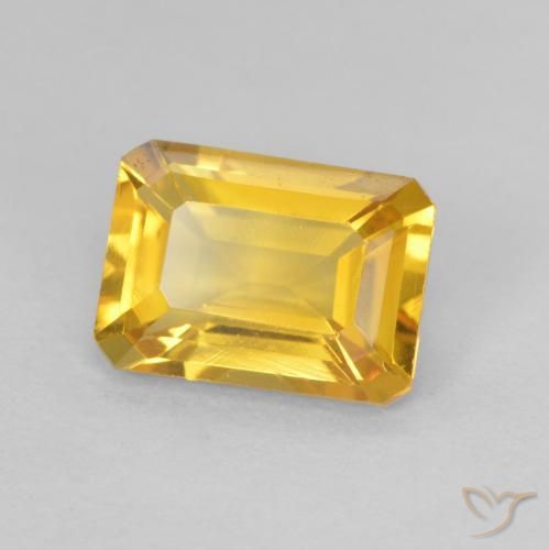 Citrine Or moyen naturelle Octogone / coupe Émeraude, 1.30 ct, VVS