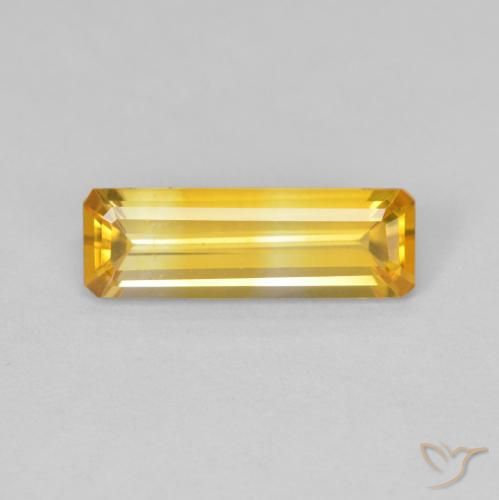 Citrine Orange Doré naturelle Octogone / coupe Émeraude, 1.24 ct, VVS