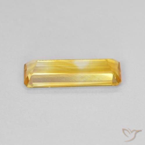 Citrine Orange Doré naturelle Octogone / coupe Émeraude, 1.24 ct, VVS
