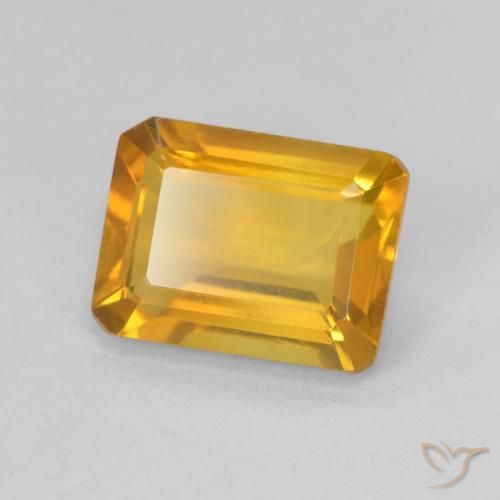 Citrine Doré foncé naturelle Octogone / coupe Émeraude, 1.40 ct, VVS