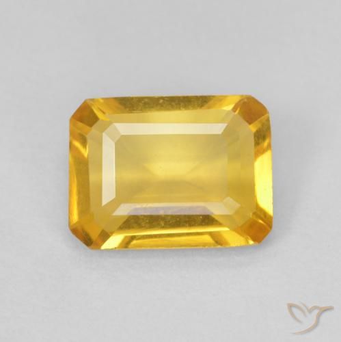 1.18ct Naturel Doré Citrine, Taille émeraude, VVS