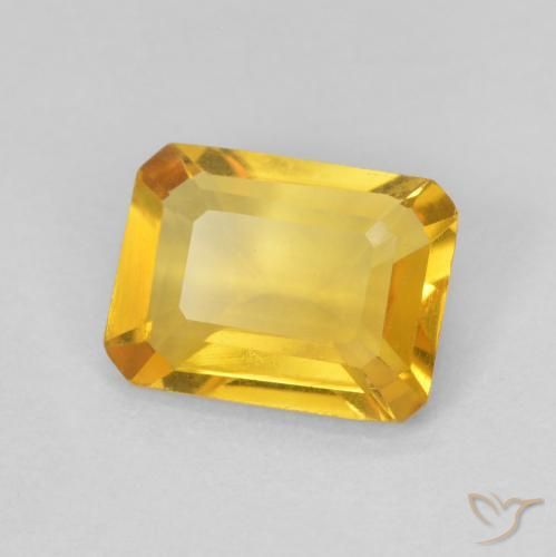 Citrine Doré naturelle Octogone / coupe Émeraude, 1.18 ct, VVS