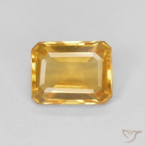 1.41ct Naturel Doré Citrine, Taille émeraude, VVS-VS