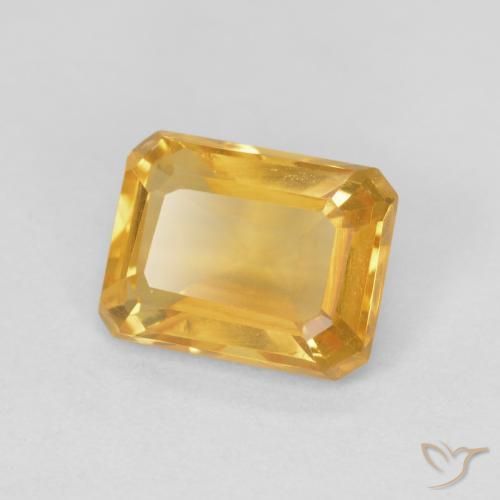 Citrine Doré naturelle Octogone / coupe Émeraude, 1.41 ct, VVS-VS