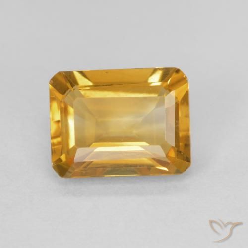 Citrine Doré naturelle Octogone / coupe Émeraude, 1.42 ct, VVS-VS