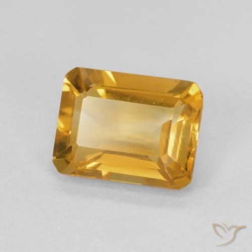 Citrine Doré naturelle Octogone / coupe Émeraude, 1.42 ct, VVS-VS