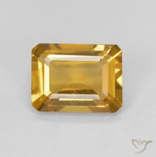 1.41ct Naturel Doré Citrine, Taille émeraude, VVS-VS