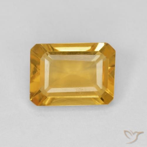 Citrine Doré naturelle Octogone / coupe Émeraude, 1.25 ct, VVS-VS