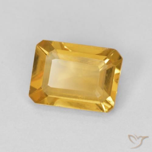 Citrine Doré naturelle Octogone / coupe Émeraude, 1.25 ct, VVS-VS