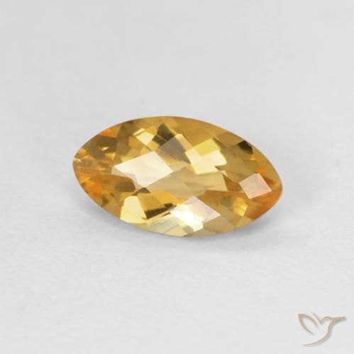 Citrine Orange Doré naturelle Marquise, 0.89 ct, VVS-VS