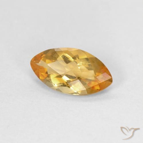 Citrine Orange Doré naturelle Marquise, 0.74 ct, VVS-VS