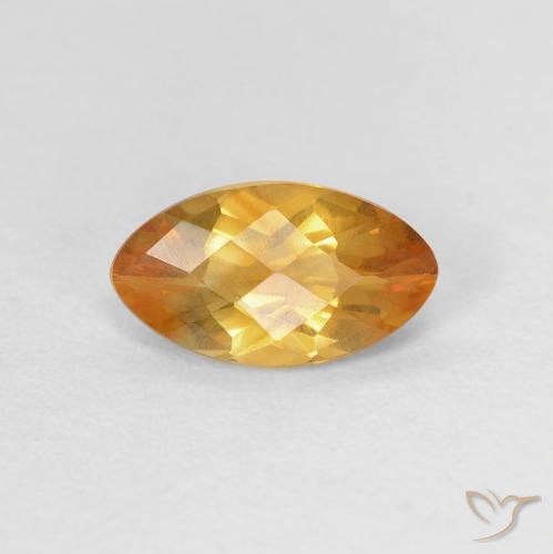 Citrine Doré-orange foncé naturelle Marquise, 0.87 ct, VVS-VS