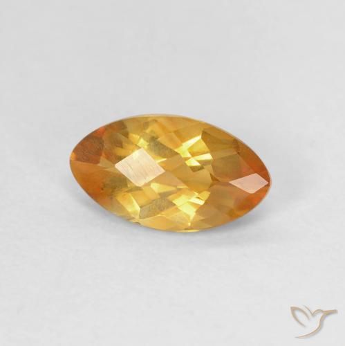 Citrine Doré-orange foncé naturelle Marquise, 0.87 ct, VVS-VS