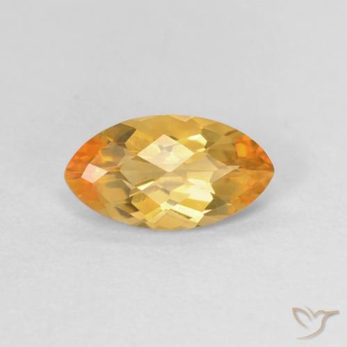 0.89ct Naturel Medium Light-Golden Citrine, Marquise, VVS-VS
