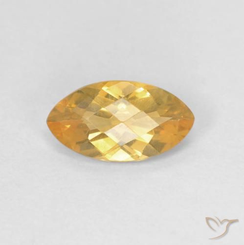 Citrine Orange moyen naturelle Marquise, 0.85 ct, VVS-VS