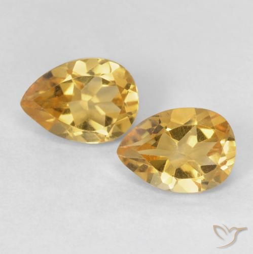 1.40ctw Naturel Orange-or Citrine, En forme de poire, VVS-VS