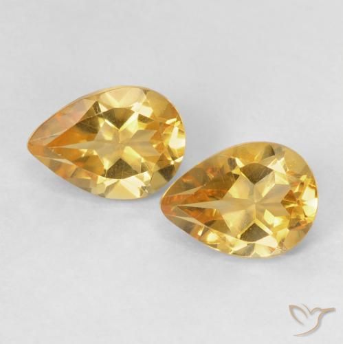 1.44ctw Naturel Orange-or Citrine, En forme de poire, VVS-VS