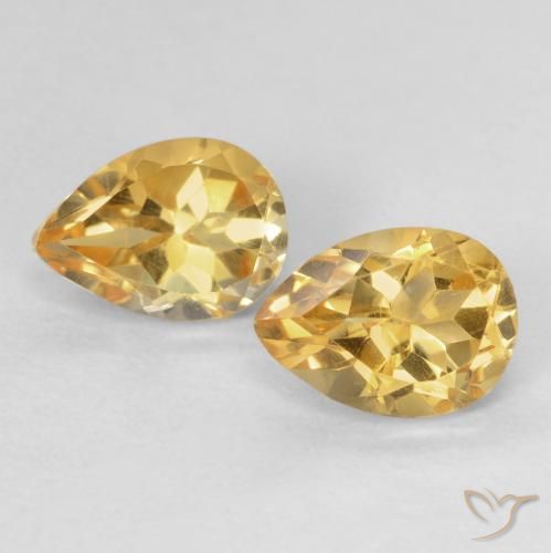 1.55ctw Naturel Orange-or Citrine, En forme de poire, VVS-VS