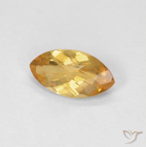 Citrine Medium Light Orange-Gold naturelle Marquise, 0.81 ct, VS