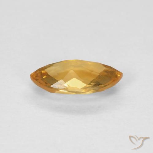 Citrine Medium Light Orange-Gold naturelle Marquise, 0.81 ct, VS