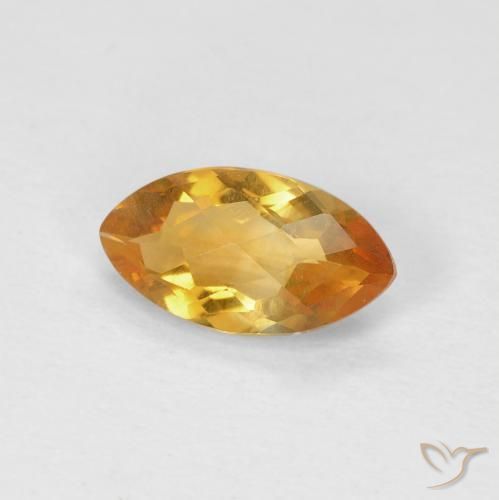 Citrine Or orange foncé naturelle Marquise, 0.85 ct, VS