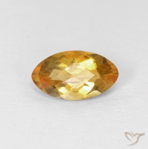 Citrine Orange Doré naturelle Marquise, 0.92 ct, VVS-VS