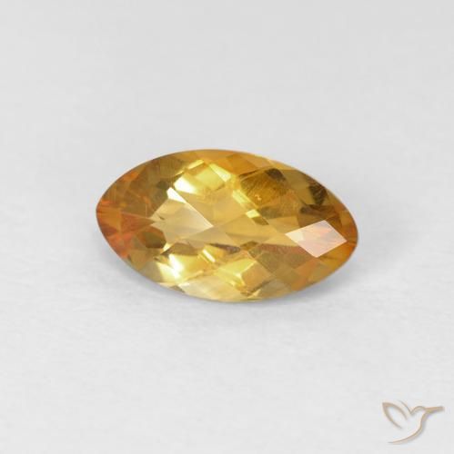Citrine Orange Doré naturelle Marquise, 0.92 ct, VVS-VS