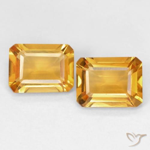 2.82ctw Naturel Orange-or Citrine, Taille émeraude, VVS