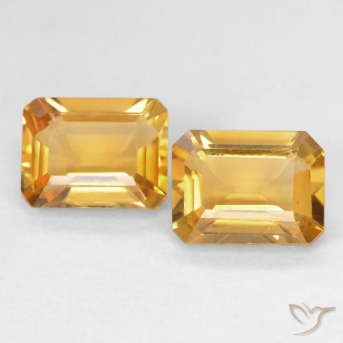 2.96ctw Naturel Orange-or Citrine, Taille émeraude, VVS