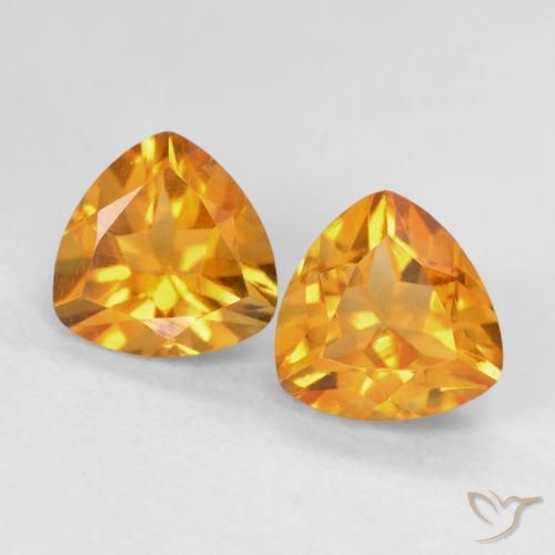 1.68ctw Naturel Medium Light Orange-Gold Citrine, Trillion, VVS-VS