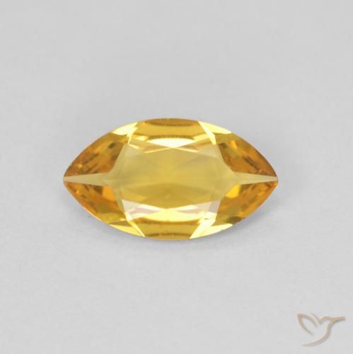Citrine Doré naturelle Marquise, 0.65 ct, VVS-VS