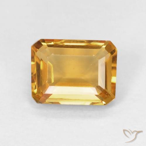 Citrine Or-orange moyen naturelle Octogone / coupe Émeraude, 1.42 ct, VVS