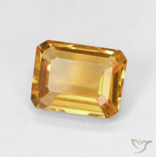 Citrine Or-orange moyen naturelle Octogone / coupe Émeraude, 1.42 ct, VVS
