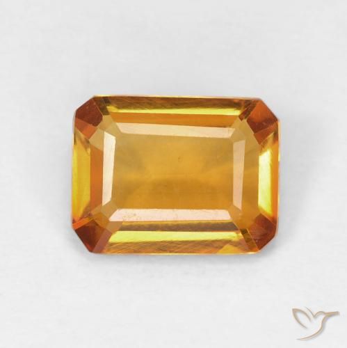 1.22ct Naturel Orange-or Citrine, Taille émeraude, VVS