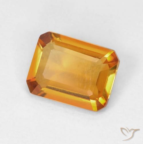Citrine Orange-or naturelle Octogone / coupe Émeraude, 1.22 ct, VVS