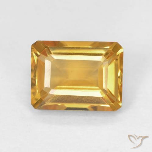 1.56ct Naturel Orange-or Citrine, Taille émeraude, VVS