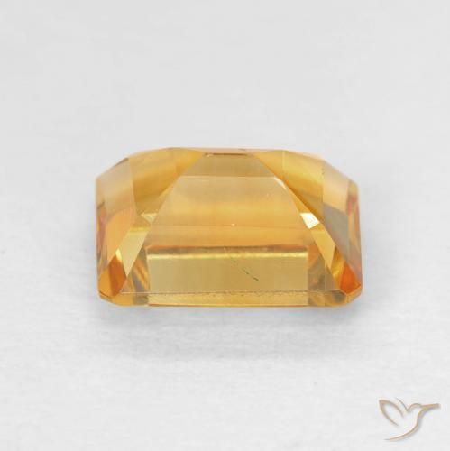 Citrine Medium Light Orange-Gold naturelle Octogone / coupe Émeraude, 1.62 ct, VVS