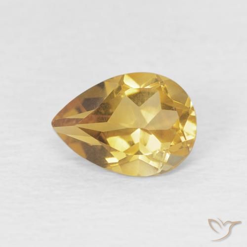 0.67ct Naturel Doré léger Citrine, En forme de poire, VVS