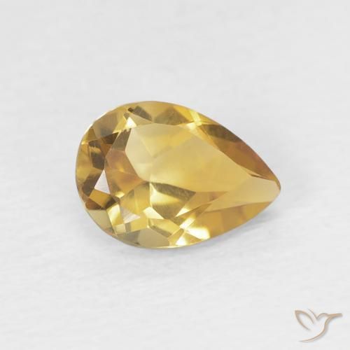 Citrine Doré léger naturelle En forme de poire, 0.67 ct, VVS