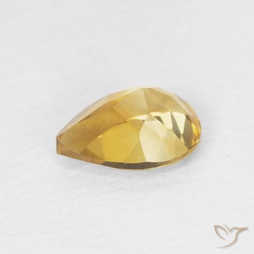 Citrine Doré léger naturelle En forme de poire, 0.67 ct, VVS