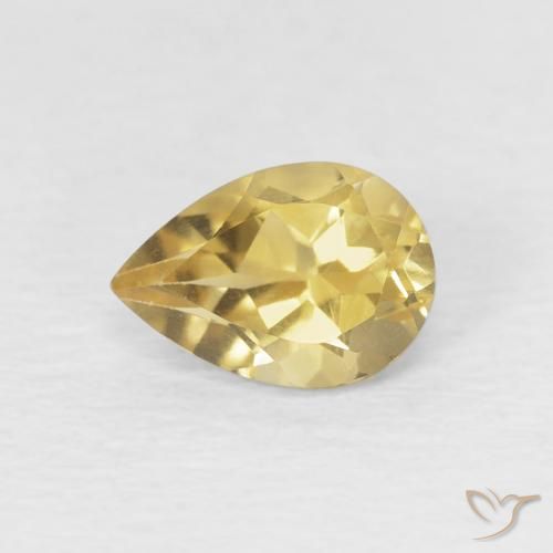 Citrine Doré naturelle En forme de poire, 0.66 ct, VVS