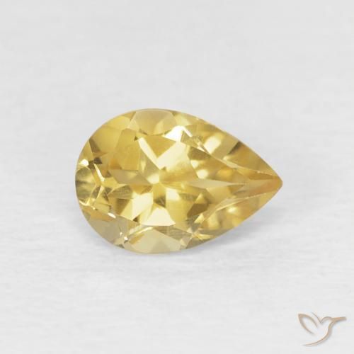 Citrine Doré naturelle En forme de poire, 0.66 ct, VVS